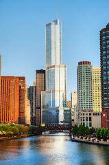 Image showing Trump International Hotel and Tower in Chicago, IL in morning