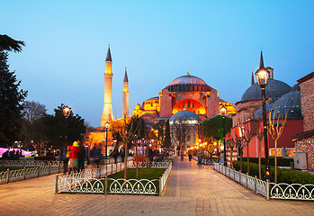 Image showing Hagia Sophia in Istanbul, Turkey early in the evening