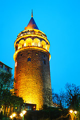 Image showing Galata Tower (Christea Turris) in Istanbul, Turkey