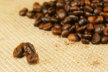 Image showing Heap of the roasted coffee beans