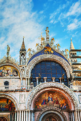 Image showing Close up of San Marco cathedral in Venice