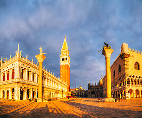 Image showing Panoramic view to San Marco square in Venice, Italy