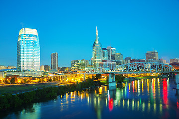 Image showing Downtown Nashville cityscape in the morning