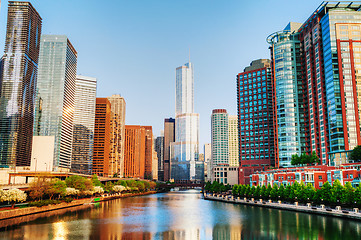 Image showing Chicago downtown with Trump International Hotel and Tower in Chi