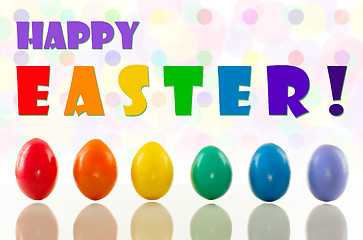 Image showing Easter eggs with bokeh background