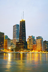 Image showing Downtown Chicago, IL at sunset