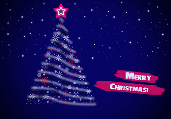 Image showing Christmas greeting on the blue background