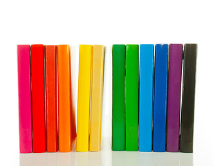 Image showing Row of colorful books