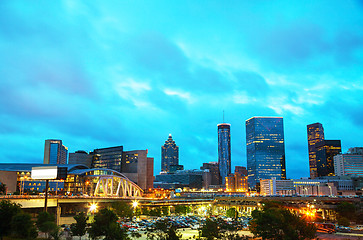 Image showing Downtown Atlanta at night time