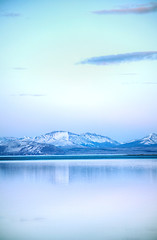 Image showing Mountains scenic view at sunset