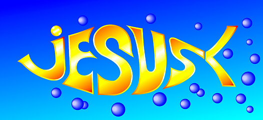 Image showing Fish illustration with word Jesus embedded in it