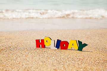 Image showing Wooden colorful word 'Holiday'