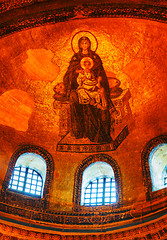 Image showing Interior of Hagia Sophia in Istanbul, Turkey early in the mornin