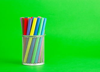 Image showing Socket with colorful felt pens
