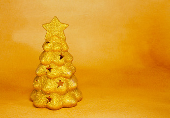 Image showing Golden evergreen tree