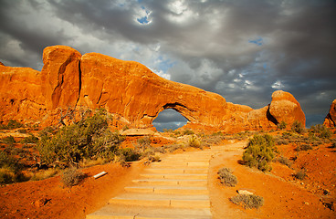 Image showing Door Arch in Arches National Park, Utah