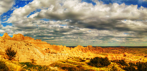 Image showing Scenic view at Badlands National Park, South Dakota, USA