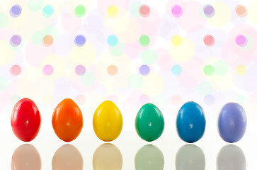 Image showing Easter eggs with bokeh background