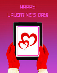 Image showing Tablet PC with Valentine's Day greeting