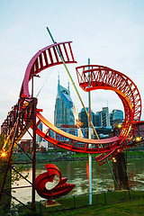 Image showing Downtown Nashville cityscape in the evening