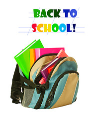 Image showing Backpack with colorful books