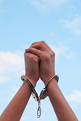 Image showing Handcuffed woman's hands
