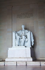 Image showing Abraham Lincoln's statue inside his memorial