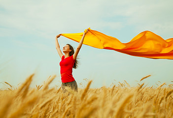 Image showing Teen girl at a wheat field