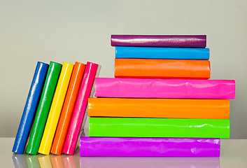 Image showing A lot of colorful books