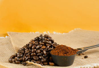 Image showing Heap of the roasted coffee beans