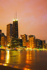 Image showing Downtown Chicago, IL right after sunset