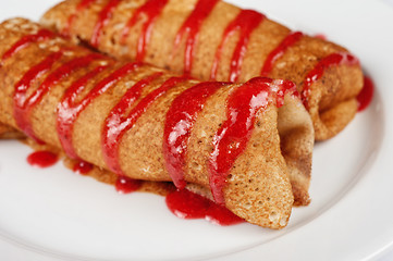 Image showing Pancakes with cottage cheese