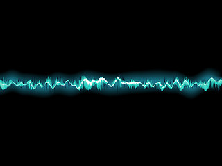 Image showing Sound waves oscillating on black. EPS 10