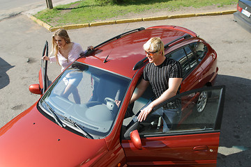 Image showing Journey to families on car