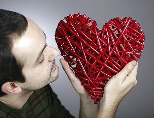 Image showing Hand made red heart