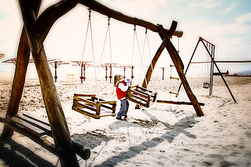 Image showing Play spot on the beach