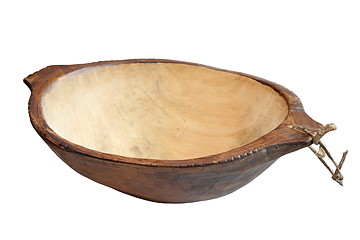 Image showing traditional wooden plate over white background