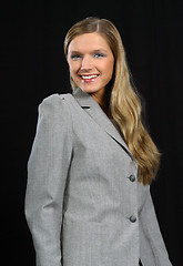 Image showing Young beautiful smiling business woman