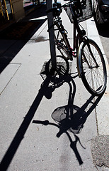 Image showing bike and its shadow