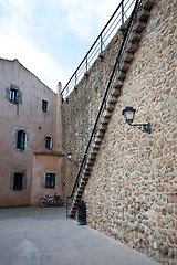 Image showing fragment of the old ramparts, Spain, Tossa de Mar