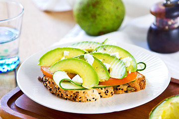 Image showing Avocado with Feta sandwich