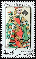 Image showing Queen of Spades Stamp