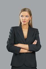 Image showing Young beautiful smiling business woman