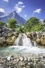 Image showing Waterfall and rocks in the Austrian Alps