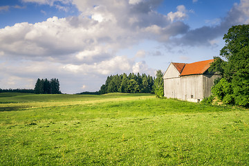 Image showing meadow with a hut
