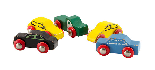 Image showing vintage colorful toy models cars objects isolated 