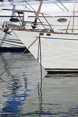 Image showing Bows and mooring lines on a boat