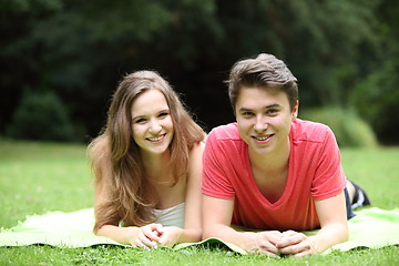 Image showing Attractive teenage boy and girl