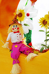 Image showing Colorful scarecrow at garden of fantasy