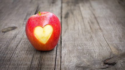 Image showing Apple with engraved heart